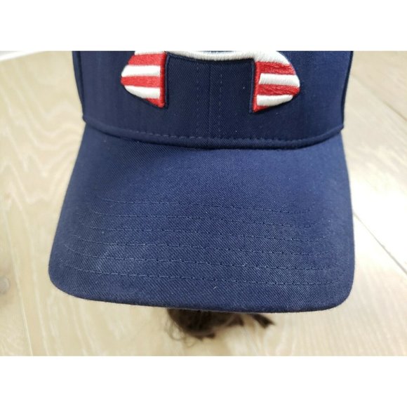 Under Armour Large XL Flex Fitted Hat UA American Flag Logo Embroidered Blue - Picture 2 of 10